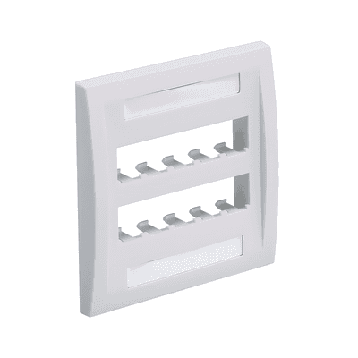 Placa de Pared Vertical / 10 Puertos Mini-Com / Etiquetas con Cubierta / ABS Impacto / Blanco Mate CFPE10IW-2GY PANDUIT