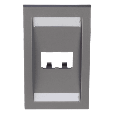 Placa de Pared Vertical / 2 Puertos Mini-Com / Espacios para Etiquetas / 2.75 x 4.5 in / Gris CFPE2IGY PANDUIT