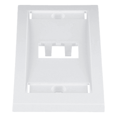Placa de Pared Vertical / 2 Puertos Mini-Com / Etiqueta y Cubierta Integradas / 2.75 x 4.5 in / ABS / Blanco