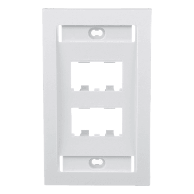 Placa de Pared Vertical / 4 Puertos Mini-Com / 69.8 x 114.3 mm / 2.75 x 4.5 in / Con Espacio para Etiquetas / Blanco CFPE4WHY PANDUIT