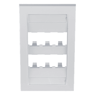 Placa de Pared Vertical Ejecutiva / 6 Puertos Mini-Com / Perfil Elevado / 69.8 x 114.3 mm (2.75 x 4.5 pulg.) / Blanco CFPE6WHY PANDUIT