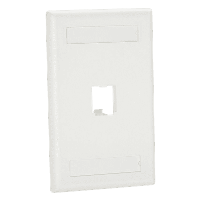 Placa de Pared Vertical / 1 Puerto Mini-Com / Etiquetas Personalizables / Blanco Mate / 2.75 x 4.5 pulgadas CFPL1IWY PANDUIT