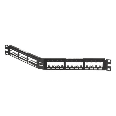 Panel de Parcheo Modular / Angulado / Blindado / 24 Puertos / 1UR / Acero Inoxidable CPA24BLY PANDUIT