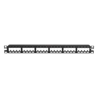 Panel de Parcheo Modular / 24 Puertos / 1UR / Montaje al Ras / 19" o 23" / Sin Blindaje / CRS y ABS CPP24FMWBLY PANDUIT