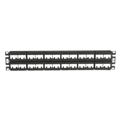 Panel de Parcheo Modular / 48 Puertos / 2 UR / 19in / Plano / Sin Blindaje / Mini-Com CPP48WBLY PANDUIT