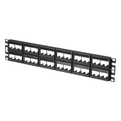Panel de Parcheo Modular / 48 Puertos / 2 UR / Plano / Sin Blindaje / Mini-Com / Rack 19" CPPL48WBLY PANDUIT