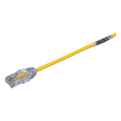 Cable de Parcheo UTP Cat6 / 28AWG Diámetro Reducido / 20.2 cm (0.66 ft) / Amarillo / 250 MHz / PoE