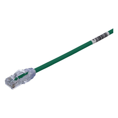 Cable de Parcheo UTP / Cat6A / 28 AWG Diámetro Reducido / CM-LSZH / 0.67 pies (8 pulgadas) / Verde
