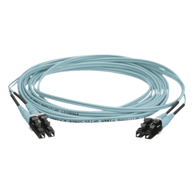 Jumper de Fibra Óptica / OM4 50/125 / LC-LC Dúplex / OFNR Riser / Aqua / 9 m (29.53 ft) FZ2ERLNLNSNM009 PANDUIT