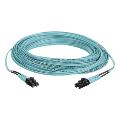 Jumper de Fibra Óptica / OM3 50/125 / LC-LC Dúplex / OFNR Riser / Aqua / 30 m (98.43 pies) FX2ERLNLNSNM030 PANDUIT