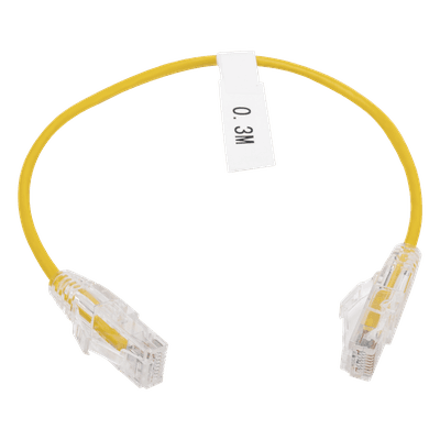 Cable de Parcheo Slim UTP Cat6 / 30 cm (0.98 ft) / 28 AWG / Amarillo / 10 Gbps LP-UT6-030-YE28 LINKEDPRO BY EPCOM