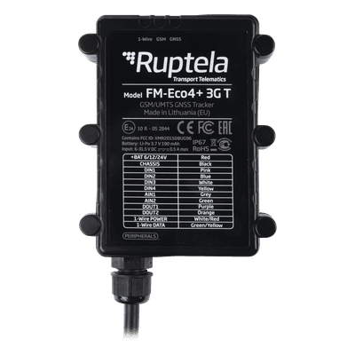 Localizador vehicular 3G / Antenas internas / Contra agua y polvo IP67 / ideal para motocicletas / RFID / Apagado de motor a distancia / Anti Jammer ECO4PLUS3GT RUPTELA