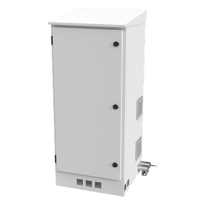 Gabinete de Piso Exterior / Rack 19" 16 U / Ventiladores con Termostato / IP-54 / Espacio para 2 Baterías / 110 VCA / 600 x 1429 x 5 mm LP-FORTE-16U-BAT LINKEDPRO BY EPCOM