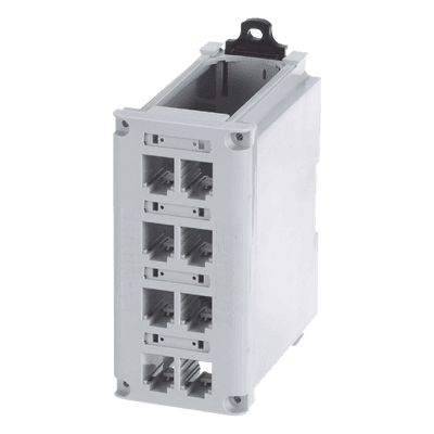 Panel de Parcheo Modular / Riel DIN 35 mm / 8 Puertos Mini-Com / UL94V-0 / -10 a 60°C / Gris CDPP8RG PANDUIT