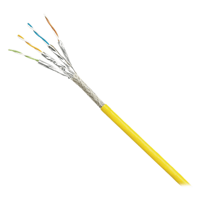 Cable Blindado S/FTP / Categoría 6A / 500 MHz / 500 m (1640 ft) / PUR Resistente Aceite UV / Multifilar 24/7 AWG / Industrial ISX6X04AYL-LED PANDUIT