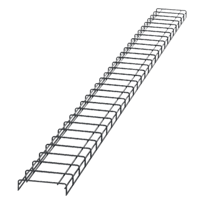 Charola para Canalización Tipo Malla / 8 in (203.2 mm) Ancho / 2.1 in (53.1 mm) Alto / 9.8 ft (3 m) Largo / Acero Pregalvanizado / Pintura Electroestática Negra WG8BL10 PANDUIT
