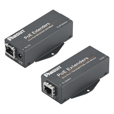 Extensor PoE/PoE+ / 10/100 Mbps / Alcance 610 m (2000 ft) / Cat5e o Cat6 / IEEE 802.3af/at / -40°C a 70°C POEXKIT1 PANDUIT