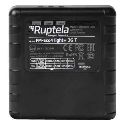 Localizador Vehicular 3G / Sensores de combustible / RFID / Conducción eficiente / Sensor de temperatura / Deteccion de Jammer ECO4LIGHT3GT RUPTELA