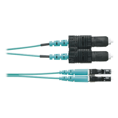 Jumper de Fibra Óptica / OM4 50/125 / LC-SC Duplex / OFNR Riser / Aqua / 1 Metro (3.28 Pies) FZ2ERLNSNSNM001 PANDUIT