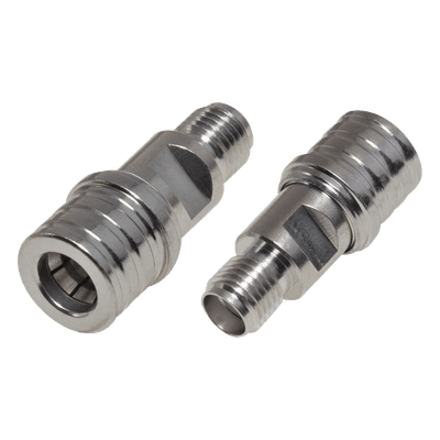 Adaptador RF en Línea / Conector QMA Macho a SMA Hembra / Rango 0-6 GHz / Impedancia 50 Ω / VSWR 1.25 Máximo / Aislante de Teflón RQA-5405-LP RF INDUSTRIES,LTD