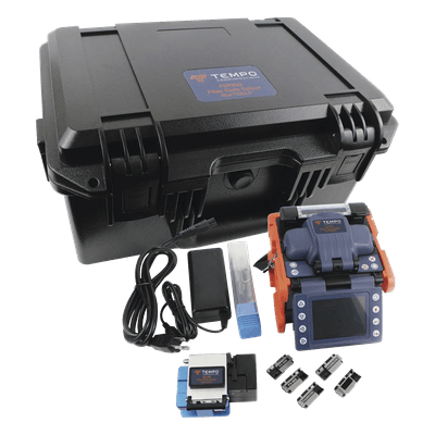 Fusionadora de Fibra Óptica / Alineación por Núcleo con 6 Motores / Pérdida SM 0.02 dB / 200 Ciclos por Carga / FTTx y P2P FSP200-KIT1 TEMPO