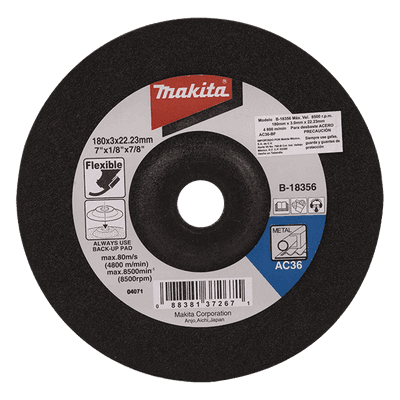 Disco de Desbaste / 4 1/2 pulgadas / 8,500 RPM / Metal y Acero / Uso Profesional B18297 MAKITA