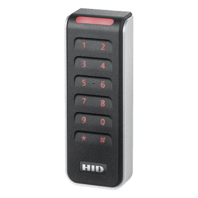 Lector con Teclado Capacitivo / Multitecnología / Wiegand y OSDP / 12 VCC / 1.78 x 4.79 x 0.85 in / Terminal Strip R20KFT HID
