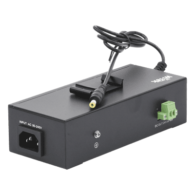 Inyector PoE industrial / Con UPS No-Break / Cuenta con 2 Puertos Gigabit (1 PoE 24/48V pasivo) / Salida DC 12V