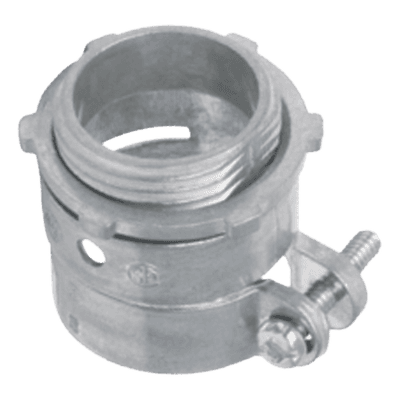 Conector Recto para Tubo Flexible / 1 1/4" (32 mm) / Diámetro 46 mm / Largo 45 mm / Contratuerca Integral / Certificado NEMA FB-1 y UL 514B ANC-FXR114 ANCLO