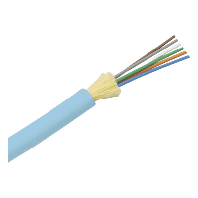Cable de Fibra Óptica / 6 Hilos / Multimodo OM4 50/125 / Tight Buffer 900µm / OFNP Plenum / Dieléctrico / Interior / 2 pies Marcas