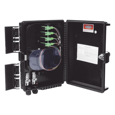 Cierre de Empalme de Fibra Óptica / 24 Fusiones / 16 Puertos Drop / IP65 / -40°C a +85°C / Instalación Poste-Pared-Aérea GFS-16G FIBERHOME