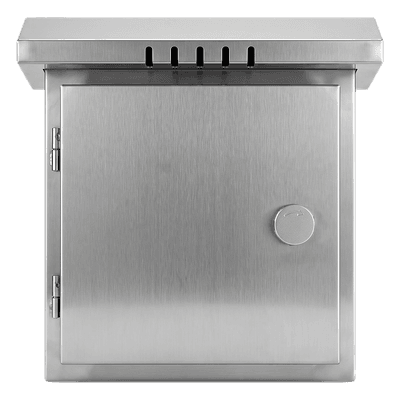 Gabinete para Exteriores de Acero Inoxidable SUS201 / Cilindrico con Techo Inclinado / Ø305 x 195 x 315 mm (12.0 x 7.7 x 12.4 in) / Cerradura con Llave de Seguridad / Compatible con Postes XGAPOLE XGAMPOLE6MACC SYSCOM