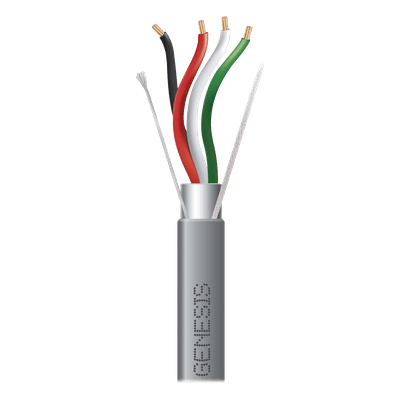 Cable para Alarma / 2 Pares 18 AWG / Bobina 305 m (1000 ft) / Blindado / Riser / Gris 2215-1009/1000 GENESIS