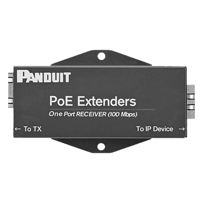 Receptor PoE/PoE+ / Hasta 610 m (2000 ft) / Cat5e/Cat6 / 10/100 Mbps / -40°C a 70°C POEXRX1 PANDUIT