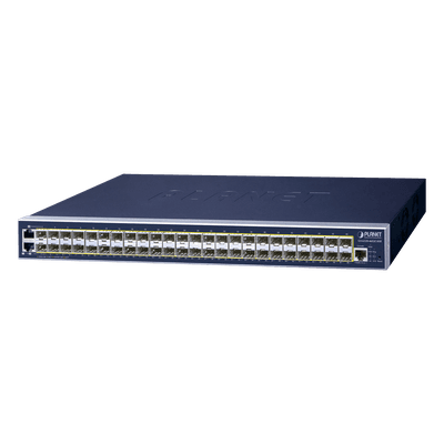 Switch Administrable L3 / 48 Puertos SFP 100/1000 Mbps / 4 Puertos SFP+ 10G / Enrutamiento IP / 176 Gbps