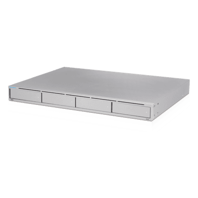 NVR Empresarial / 4 Bahías HDD 2.5/3.5 / 50 Cámaras Full HD / 15 Cámaras 4K / Puerto 10 Gbps SFP+ / RAID 1/5 Automático UNVR UBIQUITI