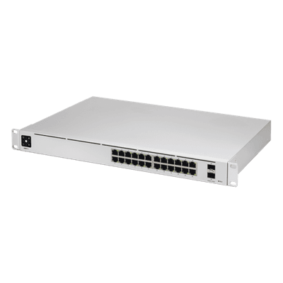 Switch Capa 3 / 24 Puertos Gigabit RJ-45 / 2 Puertos 10G SFP+ / 88 Gbps / 1U Rack / 1.43 x 11.63 x 17.42 pulgadas USW-PRO-24 UBIQUITI