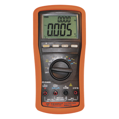 Multímetro Digital / Doble Pantalla LCD / True-RMS / 13 Funciones de Medición / Retroiluminación / Alerta BeepJack MM-810 TEMPO