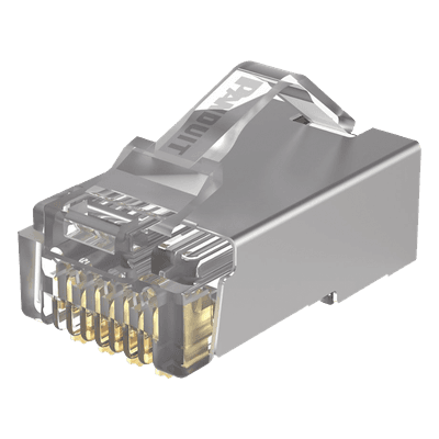 Plug RJ45 Cat5e Blindado / 50μ Oro / 24-26 AWG / 100 Piezas / -10°C a 60°C / PoE++ 100W MPS588-C PANDUIT