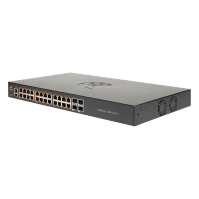 Switch / 24 Puertos PoE 802.3af/at / 200 W / Gigabit Ethernet / 4 SFP / Capa 2 / Gestión en la Nube / 19" Rack MX-EX1028PXA-0 CAMBIUM NETWORKS