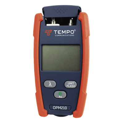 Medidor de Potencia Óptica / VFL Integrado / -70 a +10 dBm / 6 Longitudes de Onda / Alcance 4 km / 2.5 mm Universal OPM-210 TEMPO