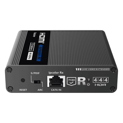 Receptor HDMI IPColor / 4K@60Hz / Sin Compresión / IR / 70 m (229.7 ft) / Cascada hasta 700 m (2296.6 ft) / 24/7