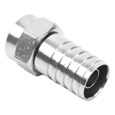 Conector F Macho / Doble Blindaje Plegable / RG-59 / Bronce Niquelado / Contacto Oro / 1.64 ft Equivalente