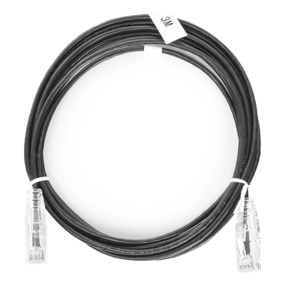 Cable de Parcheo Slim UTP Cat6 / 3 m (9.84 ft) / 28 AWG / 1 Gbps / RJ45 / Negro LP-UT6-300-BK-28 LINKEDPRO BY EPCOM