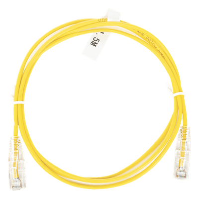 Cable de Parcheo Slim UTP Cat6 / 1.5 m (4.92 ft) / 28 AWG / Amarillo / 1 Gbps LP-UT6-150-YE-28 LINKEDPRO BY EPCOM
