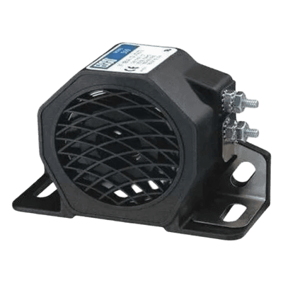 Alarma de Reversa Vehicular / 87 dBA / 12-80 VDC / Ajuste Automático de Sonido / Rango de Temperatura -40°F a +185°F (-40°C a +85°C)