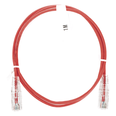 Cable de Parcheo Slim UTP Cat6 / 1 Metro (3.28 Pies) / 28 AWG / Rojo / 1 Gbps
