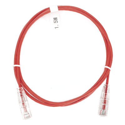 Cable de Parcheo Slim UTP / Cat6 / 1.5 m (4.92 ft) / 28 AWG / 1 Gbps / Rojo LP-UT6-150-RD-28 LINKEDPRO BY EPCOM