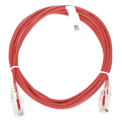 Cable de Parcheo Slim UTP Cat6 / 3 m (9.84 ft) / 28 AWG / Rojo / 1 Gbps LP-UT6-300-RD-28 LINKEDPRO BY EPCOM