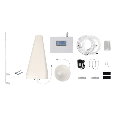 Amplificador de Señal Celular / Triple Banda 850/1900/2100 MHz / Ganancia 70 dB / 2G/3G/4G y VoLTE / Cobertura 2 Espacios EP-TB4G-CMLP EPCOM